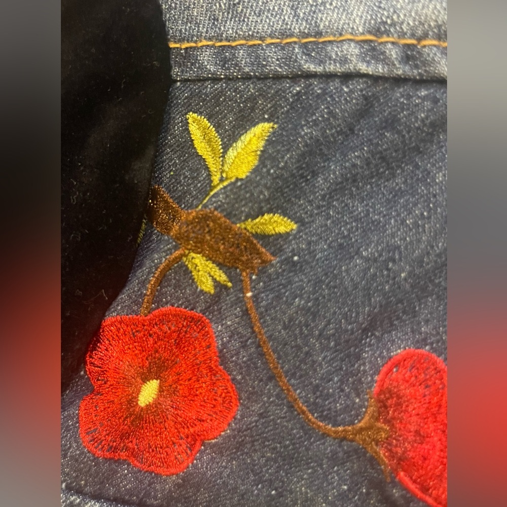 NEW📍Desigual Tottori  Embroidered Bomber Jacket velvet & Denim 40 medium - Picture 16 of 16